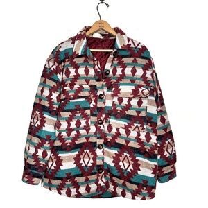 Uncharted Threads | Aztec Flannel Button Down Shacket Size M/L